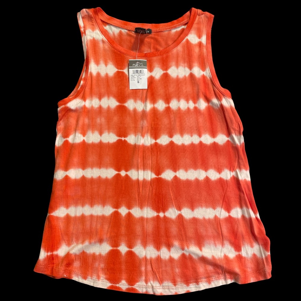 Orange & White Tie-Dyed Tank Top!